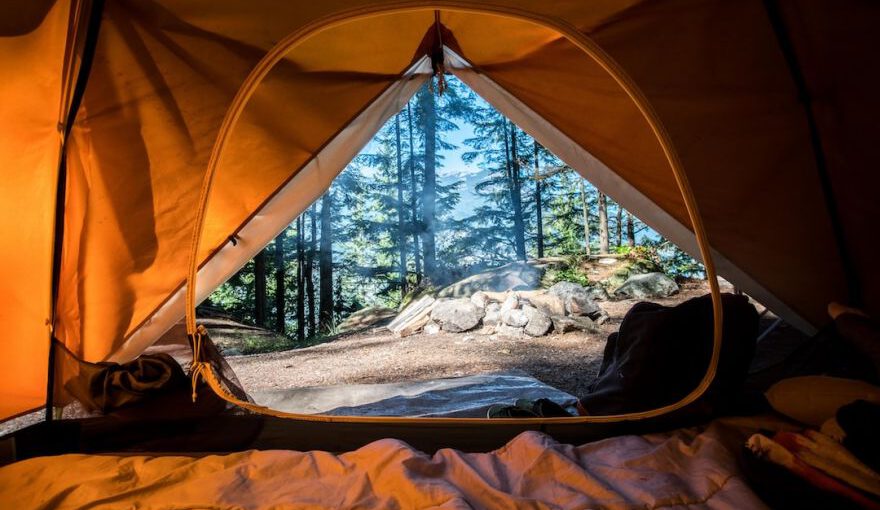 Best Camping Spots Cappadocia - orange camping tent near green trees
