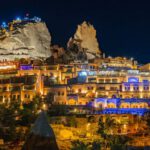 Nightlife Cappadocia - Illuminated Townscape and a Castle on a Rock