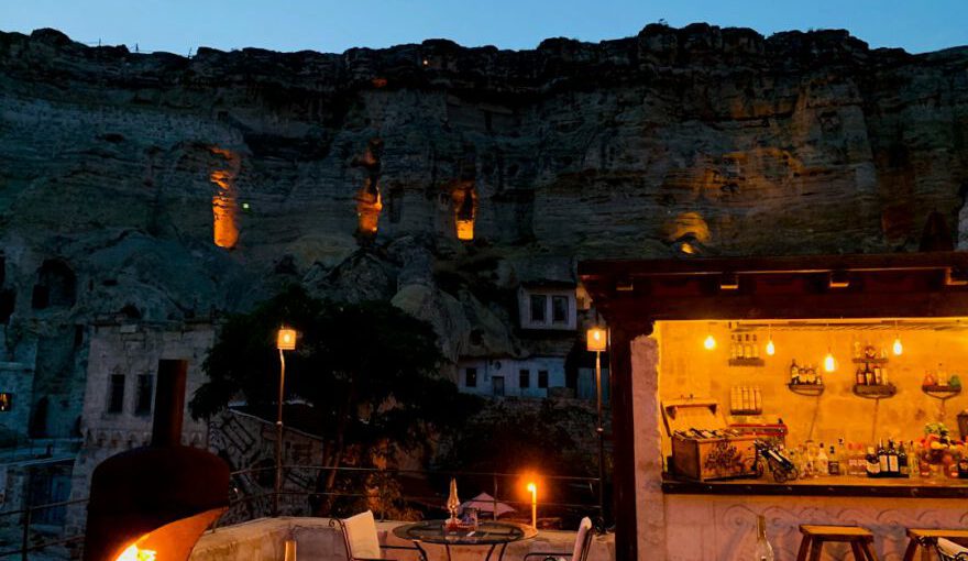 Cappadocia Relaxation, Indulgence - round white wooden table