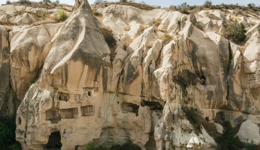 Turkish Textiles Cappadocia - a large rock cliff