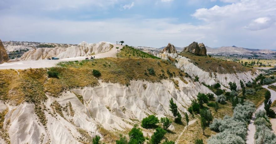Supporting Locally Cappadocia - Drone Shot of Rock Formations in Cappadocia in Turkey