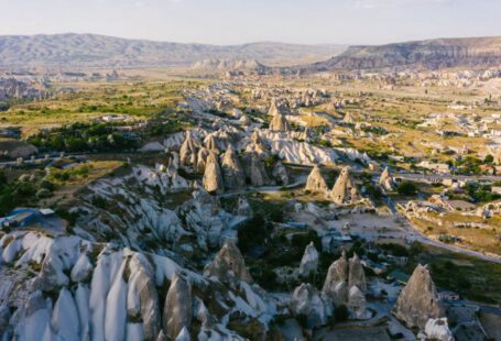 Best Gözleme Cappadocia - Aerial View of Green Trees and Gray Mountains
