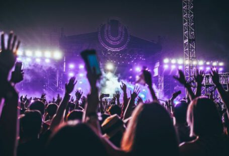 Festival - group of people raising there hands in concert