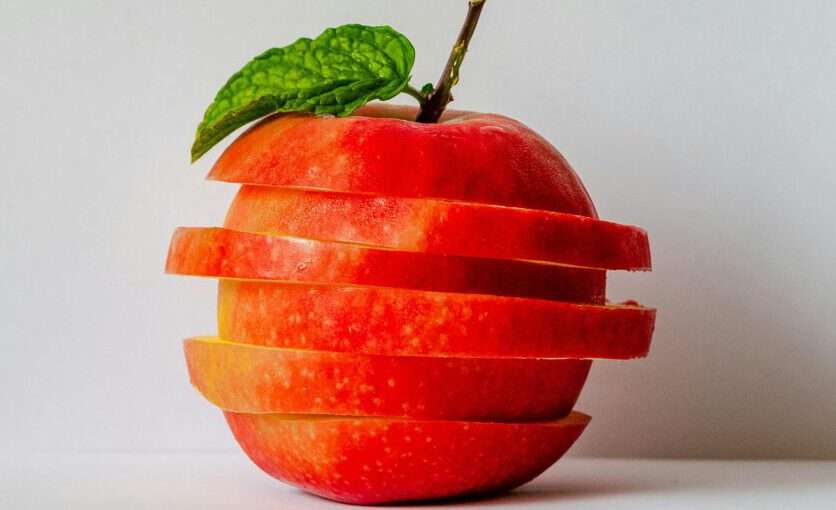 red sliced apple